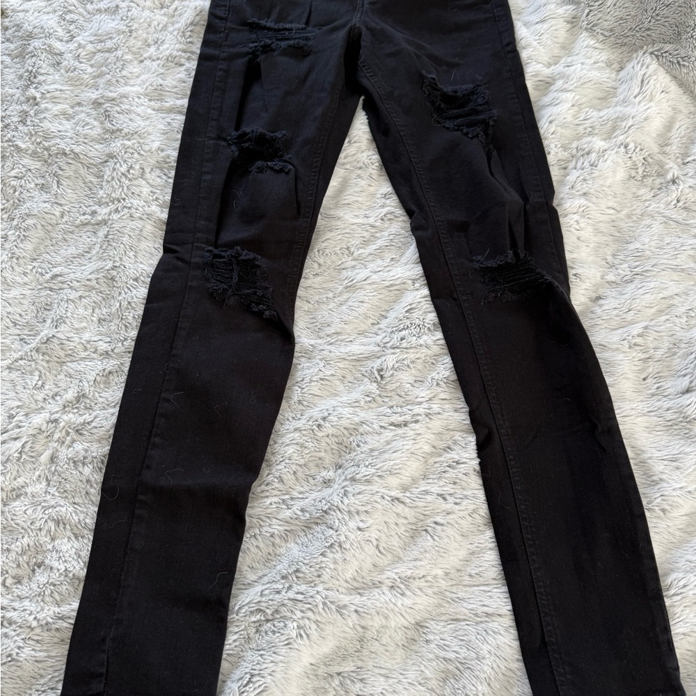 Black Distressed Skinny Jeans